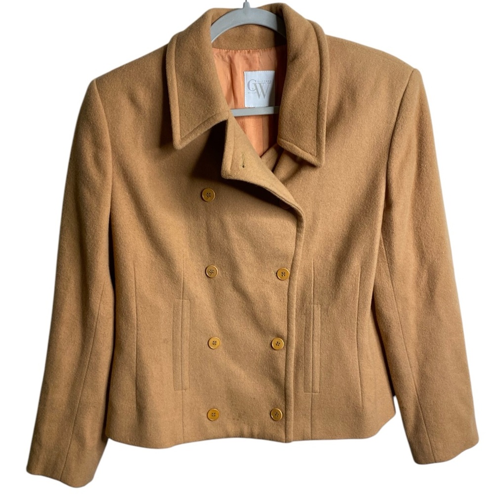 Vintage Clifford & Willis Women’s Tan Double Breasted Wool Coat Size 8